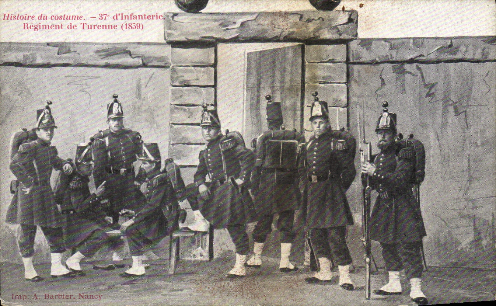 CPA Militaria 37eme d'infanterie Regiment de Turenne 1859