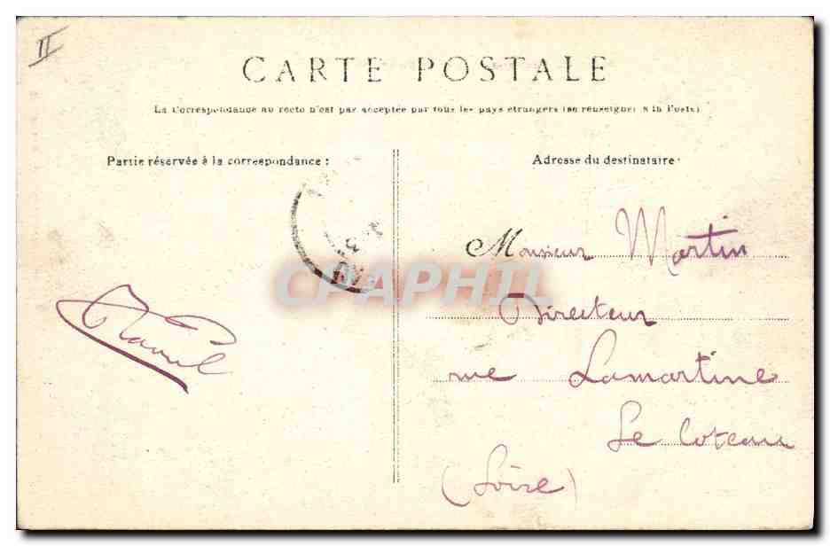 CPA Militaria Camp de Chalons Tir du canon de 7 — Rückseite