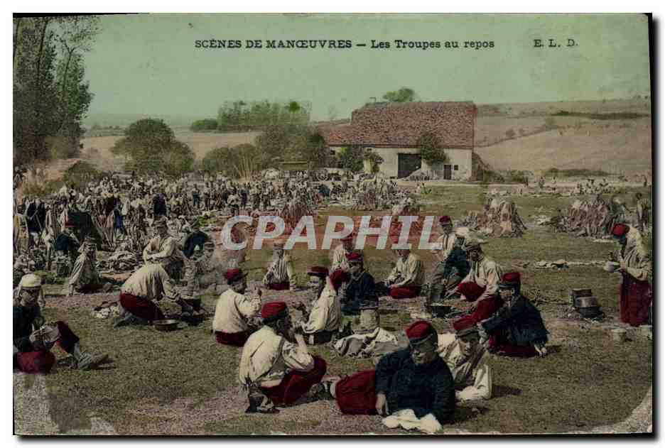 Scènes de Manœuvres — Les Troupes au repos — E.L.D.