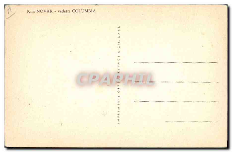 CPM Cinema Kim Novak vedette Columbia — Back