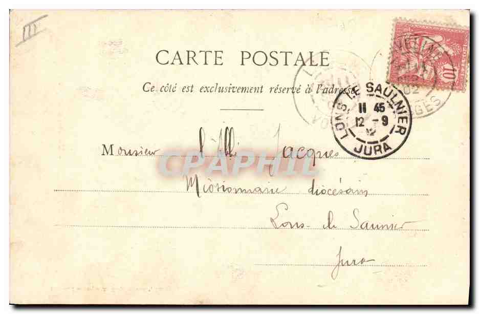 CPA Cartomancie Voyance Folklore Horoscope Les 4 valets Valet de pique — Rückseite