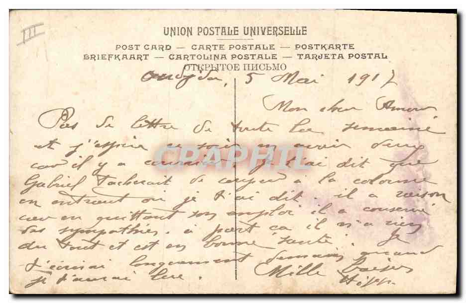 CPA Cartomancie Voyance Folklore Sorciere lisant dans la main — Rückseite