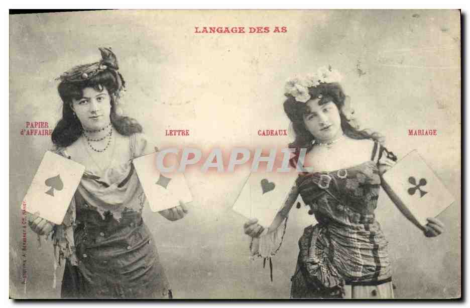 CPA Cartomancie Voyance Folklore Langage des As 