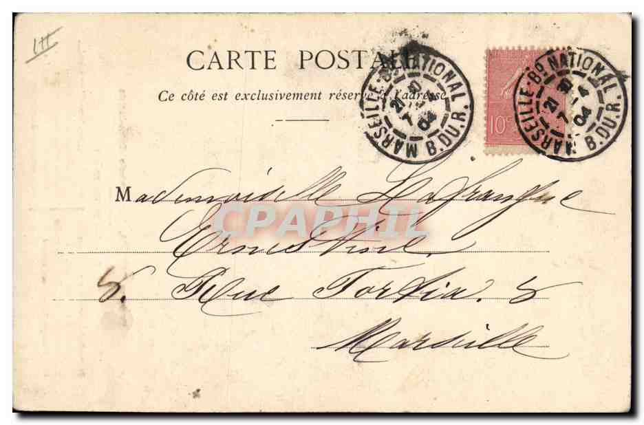 CPA Cartomancie Voyance Folklore Madame Theresa somnambule extra lucide La belle mere — Rückseite