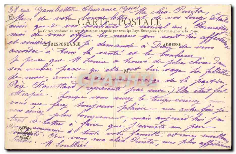 CPA Cartomancie Voyance Folklore Seliska la voyante — Rückseite