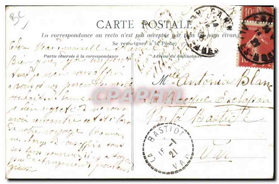 Miloska "la Voyante" — portrait — éditeur inconnu — Verso