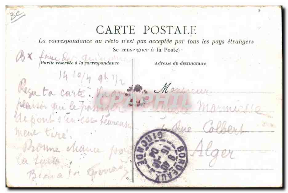 CPA Cartomancie Voyance Folklore Miloska La Voyante — Rückseite
