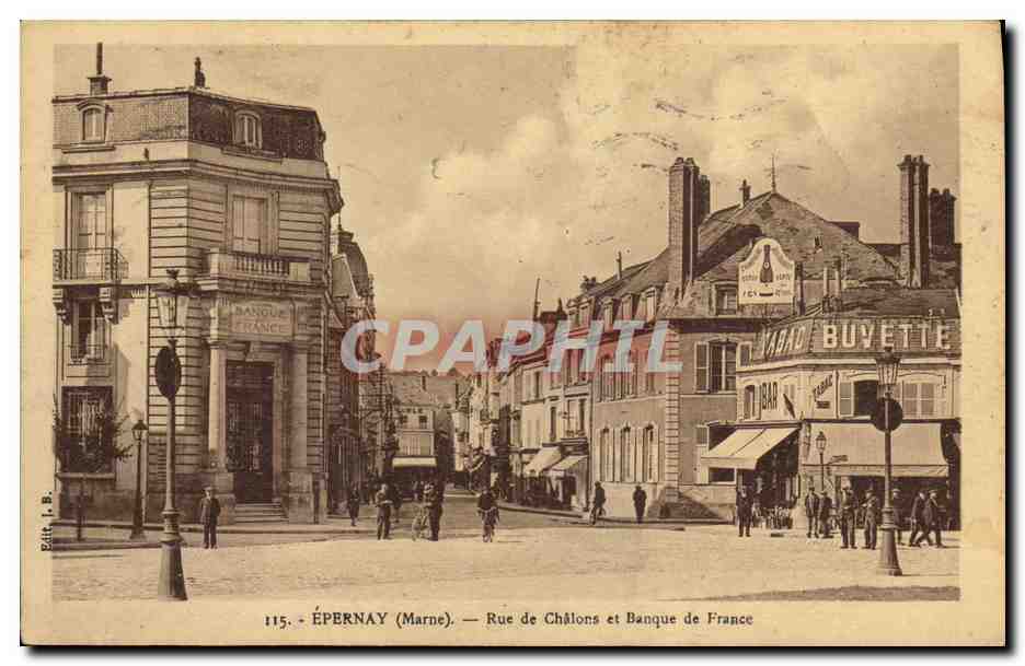 CPA Banque Epernay Rue de Chalons et Banque de France 