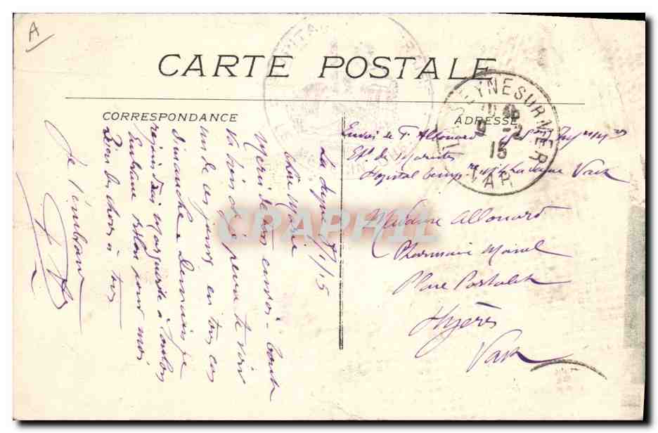 Draguignan — La Banque de France — O. Toulon, n°1252 — Verso