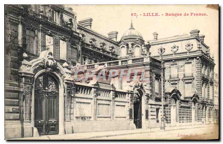 CPA Banque de France Lille timbres Taxe