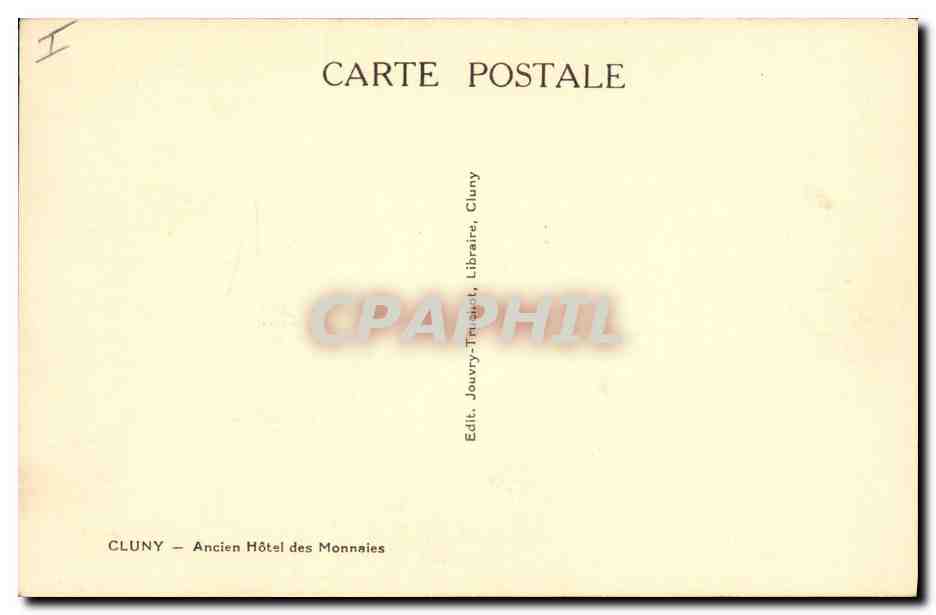 CPA Banque Cluny ancien Hotel des monnaies — Rückseite