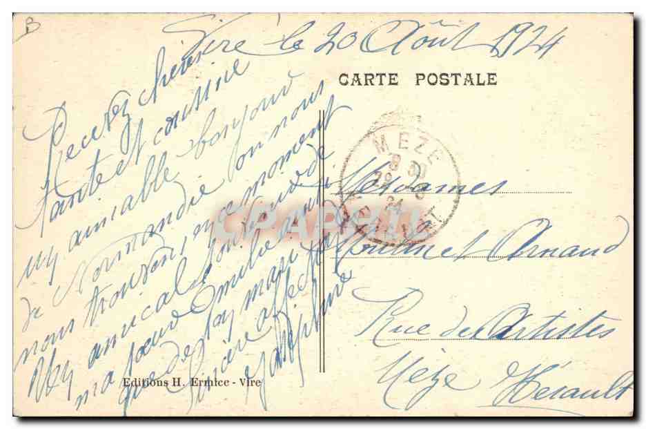 CPA Folklore Normandie Ane mule Cheval — Verso