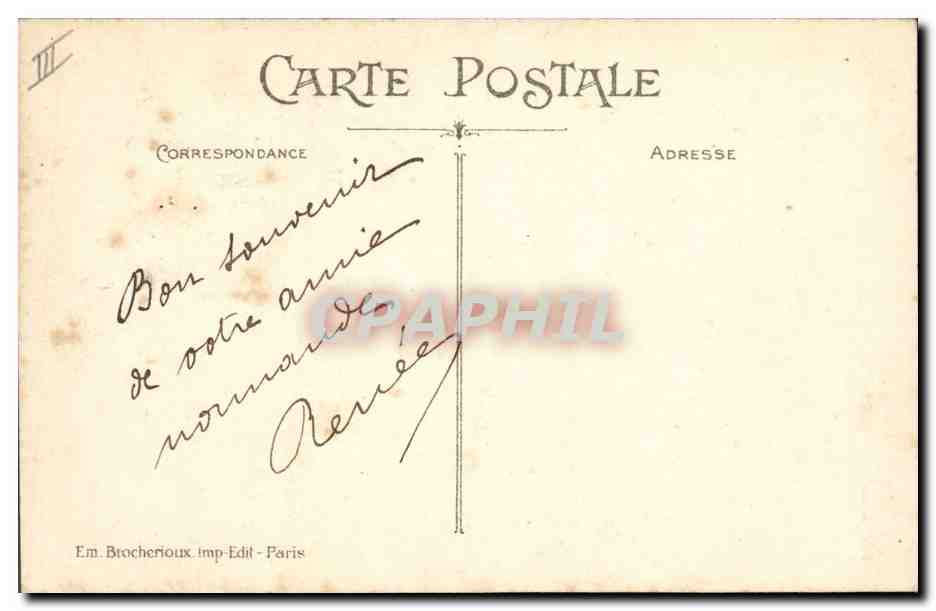 CPA Folklore Jeune fille de Lisieux — Verso