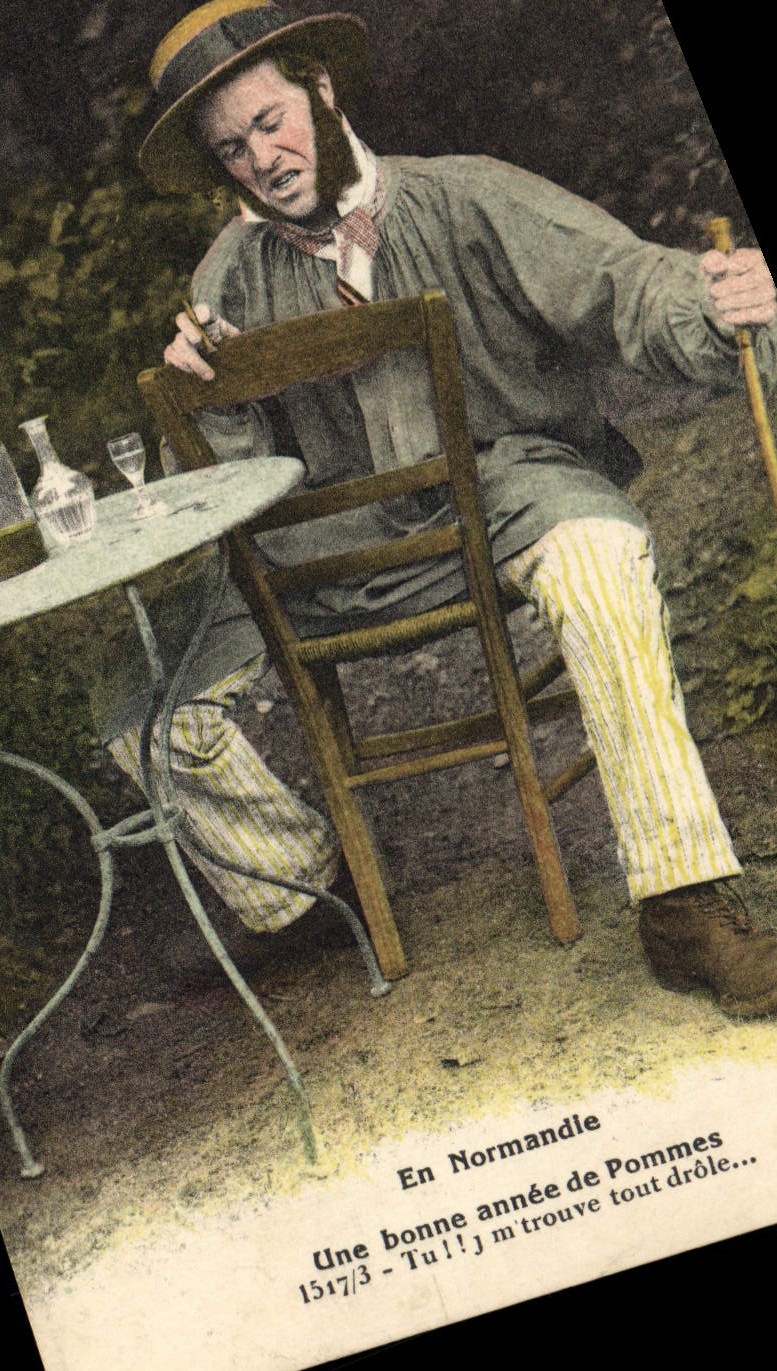 CPA Folklore Normandie Une bonne annee de pommes