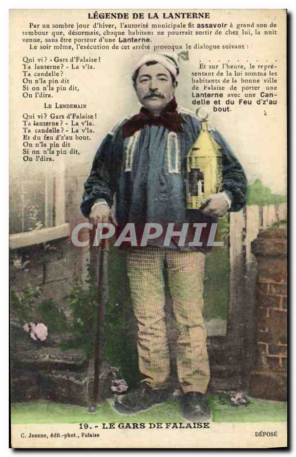 CPA Folklore Legende de la Lanterne Le gars de Falaise
