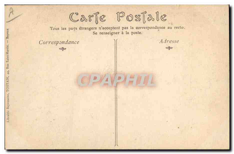 CPA Folklore Jeune fille de Granville — Verso