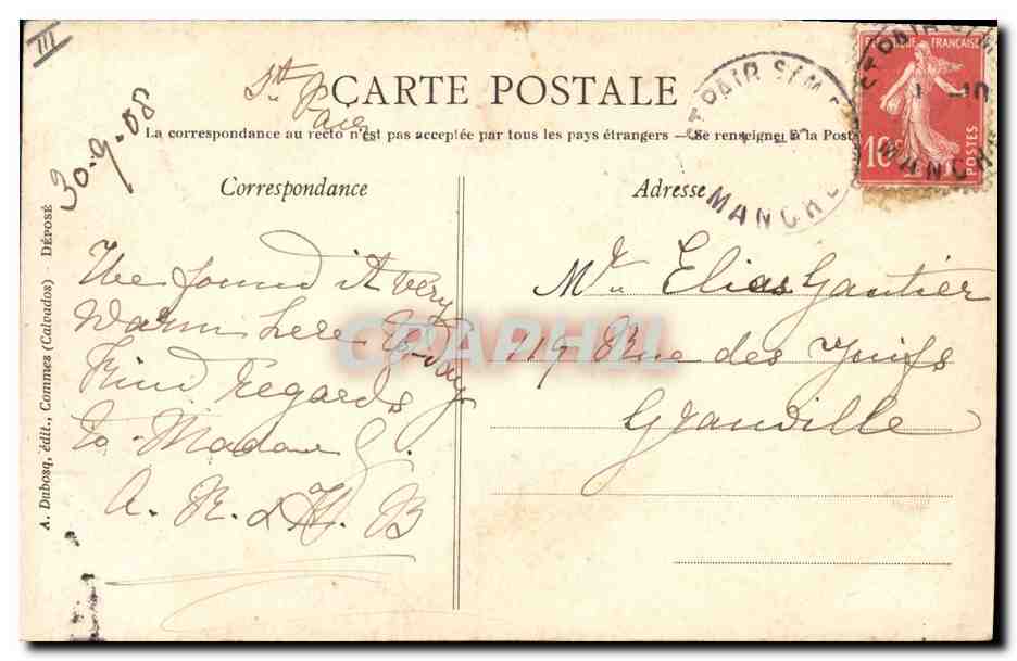 CPA Folklore Normandie La lecture  — Verso