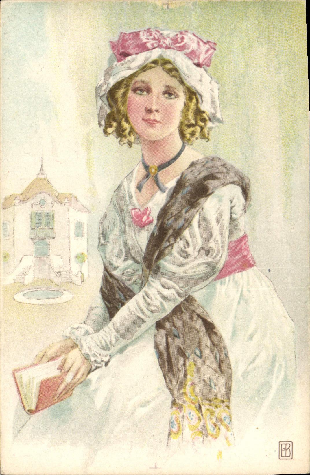 CPA Fantaisie Illustrateur Femme 