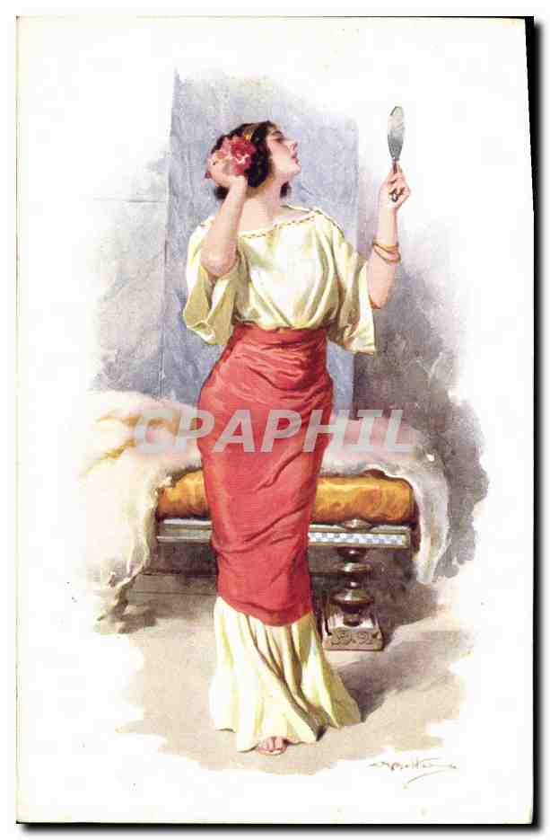 CPA Fantaisie Illustrateur Femme 