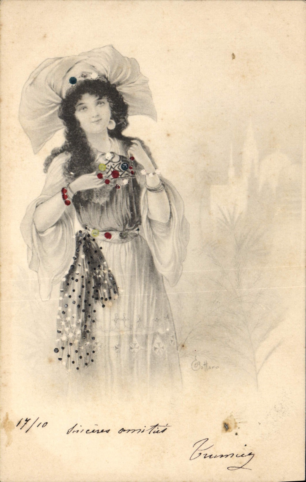 CPA Fantaisie Illustrateur Femme 