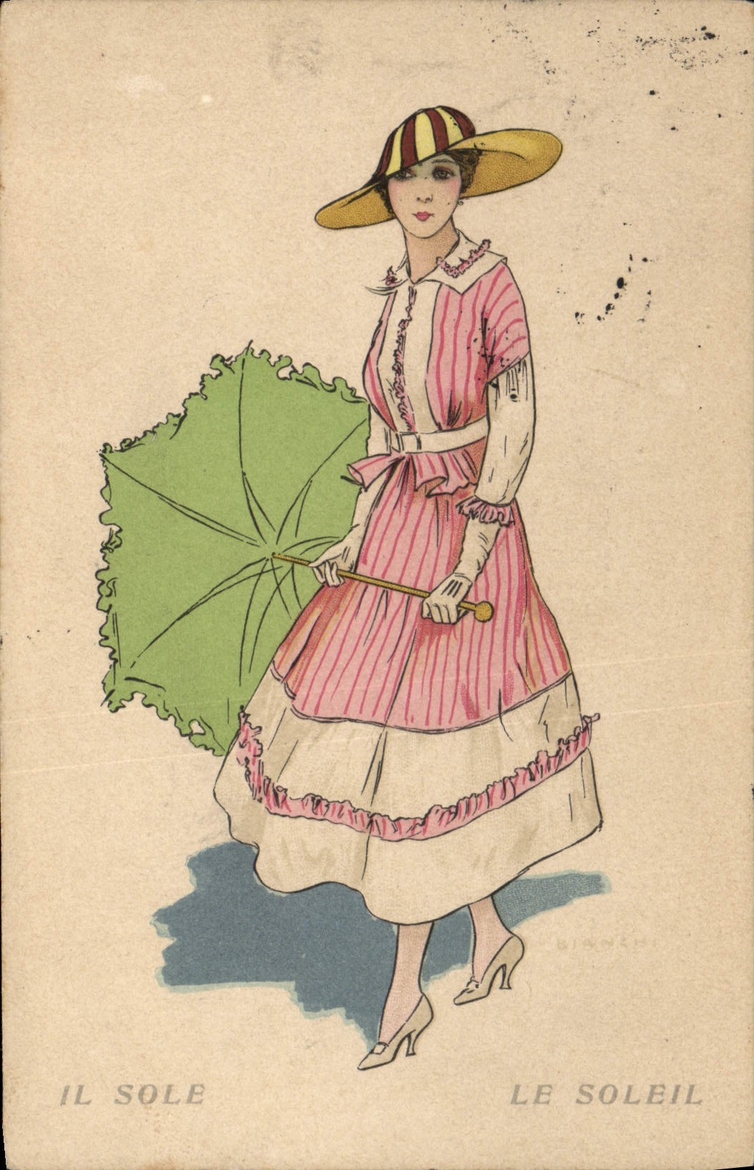 CPA Fantaisie Illustrateur Bianchi Femme 