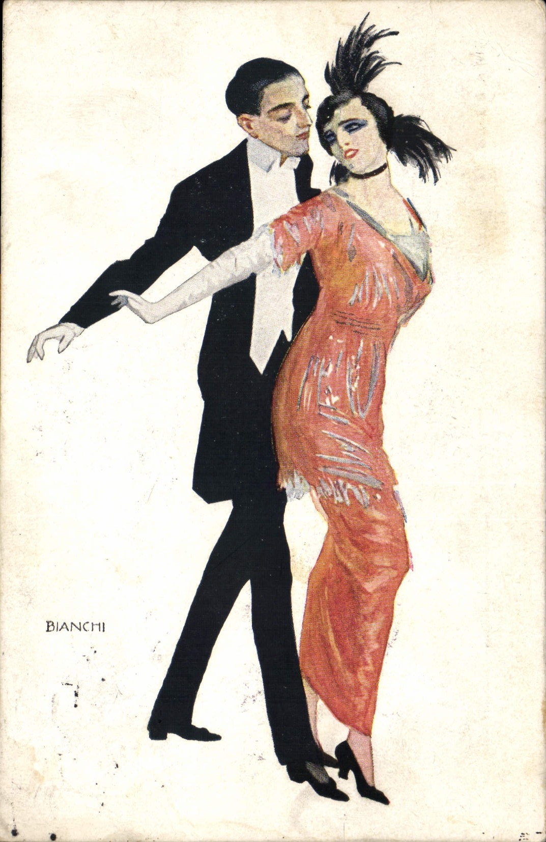 CPA Fantaisie Illustrateur Bianchi Femme 