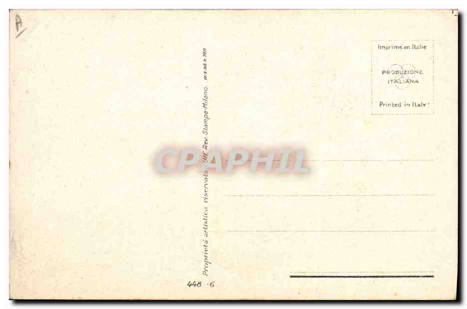 Jeune couple enlacé — illustration artistique — Éditeur : Stampa Milano, n° 448-6 — Verso