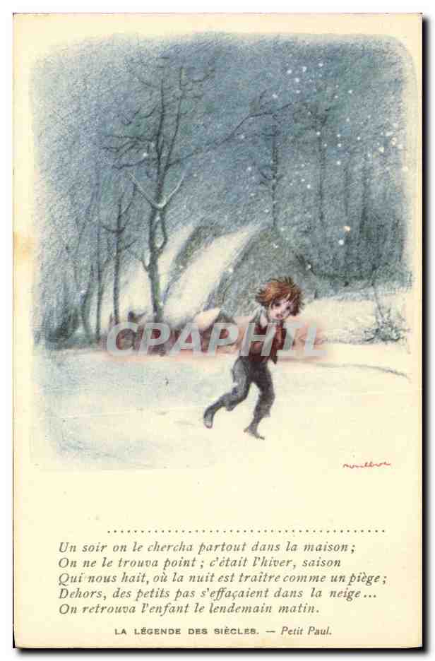 CPA Fantaisie Illustrateur Poulbot Victor Hugo La legende des siecles Petit Paul