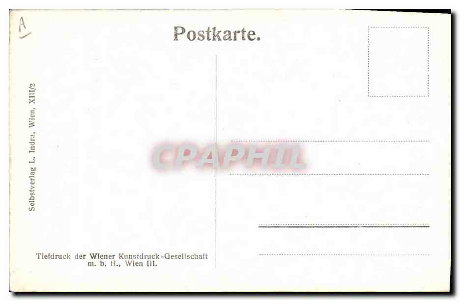 Kaiser Franz I — portrait — Ansichtskarten-Serie I, Karte Nr. 6 — Achterkant