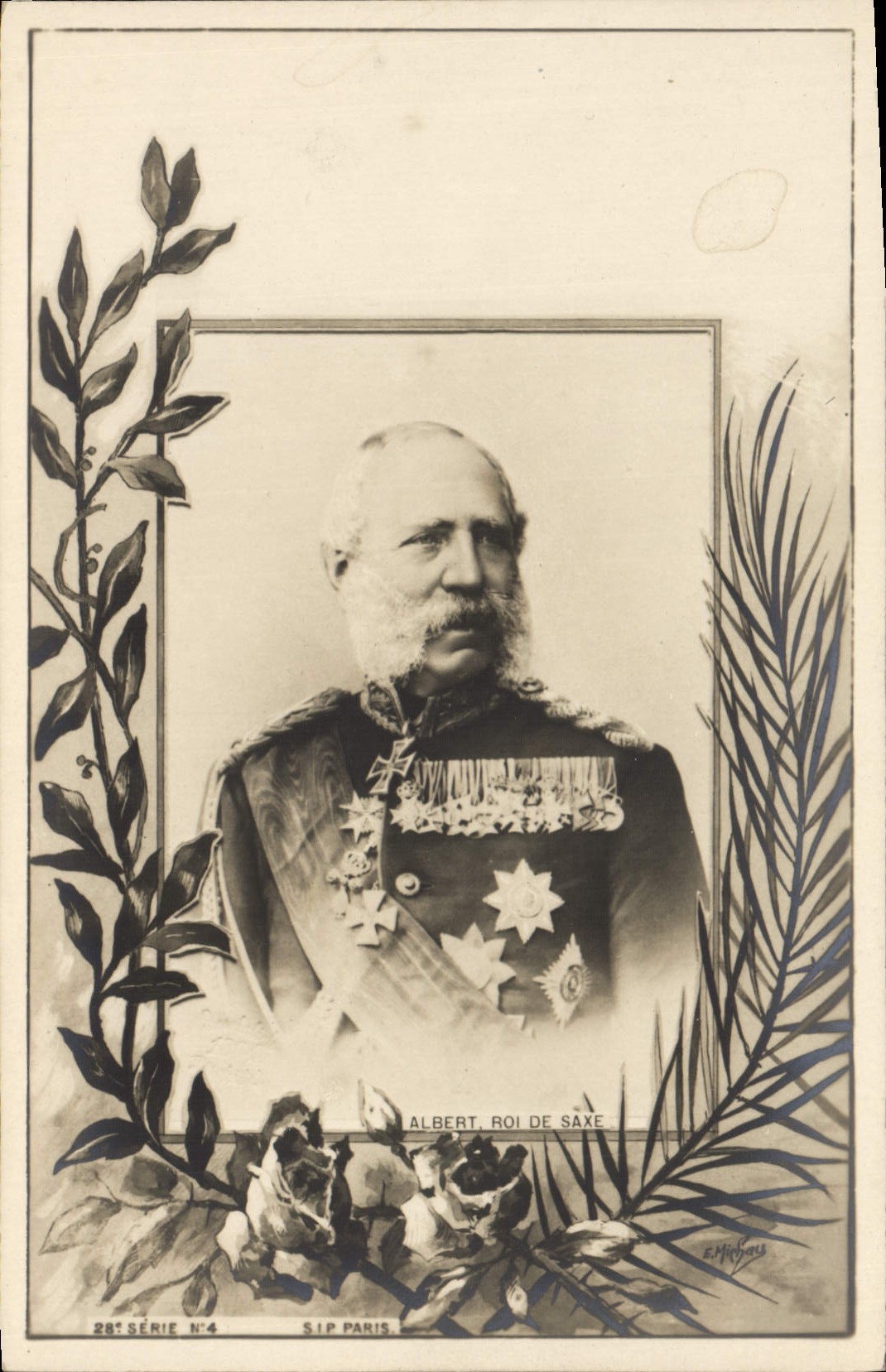 Albert, Roi de Saxe — portrait en uniforme orné de décorations — SIP PARIS, 28e Série N°4