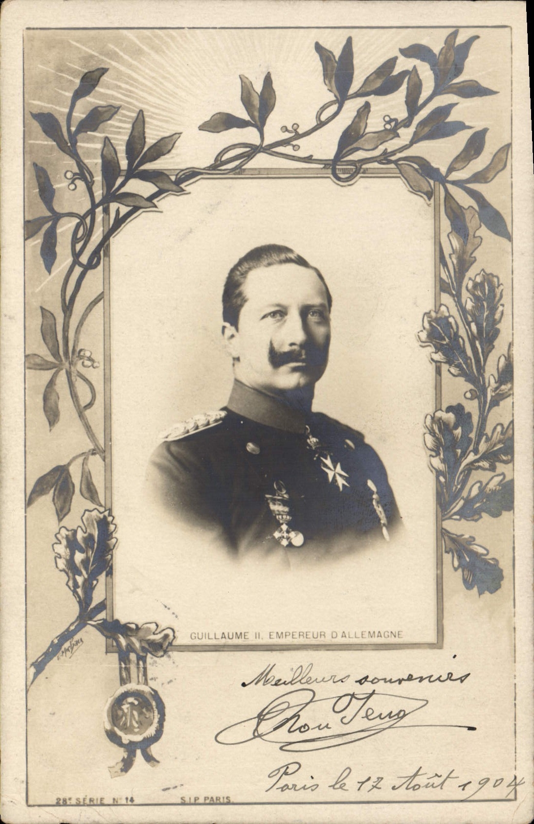Guillaume II, Empereur d'Allemagne — S.I.P. Paris, 2e série n°14 — datée 12 août 1904