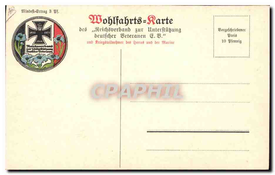 Portrait d'un homme en uniforme militaire — éditeur CPAPHIL, n° de série non visible — Verso
