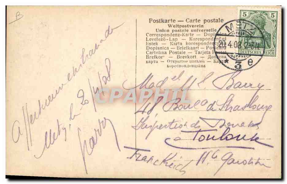 Kaiser Wilhelm II — portrait officiel — NEUESTE ORIGIN, n° 258 — Reverso
