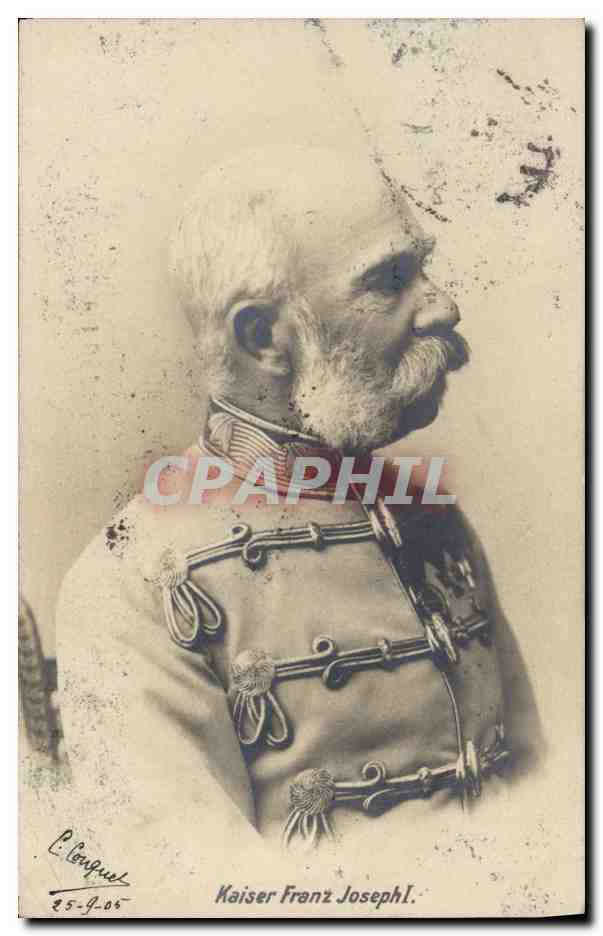 Kaiser Franz Joseph I. — portrait en uniforme — C. Louquet, n° non visible