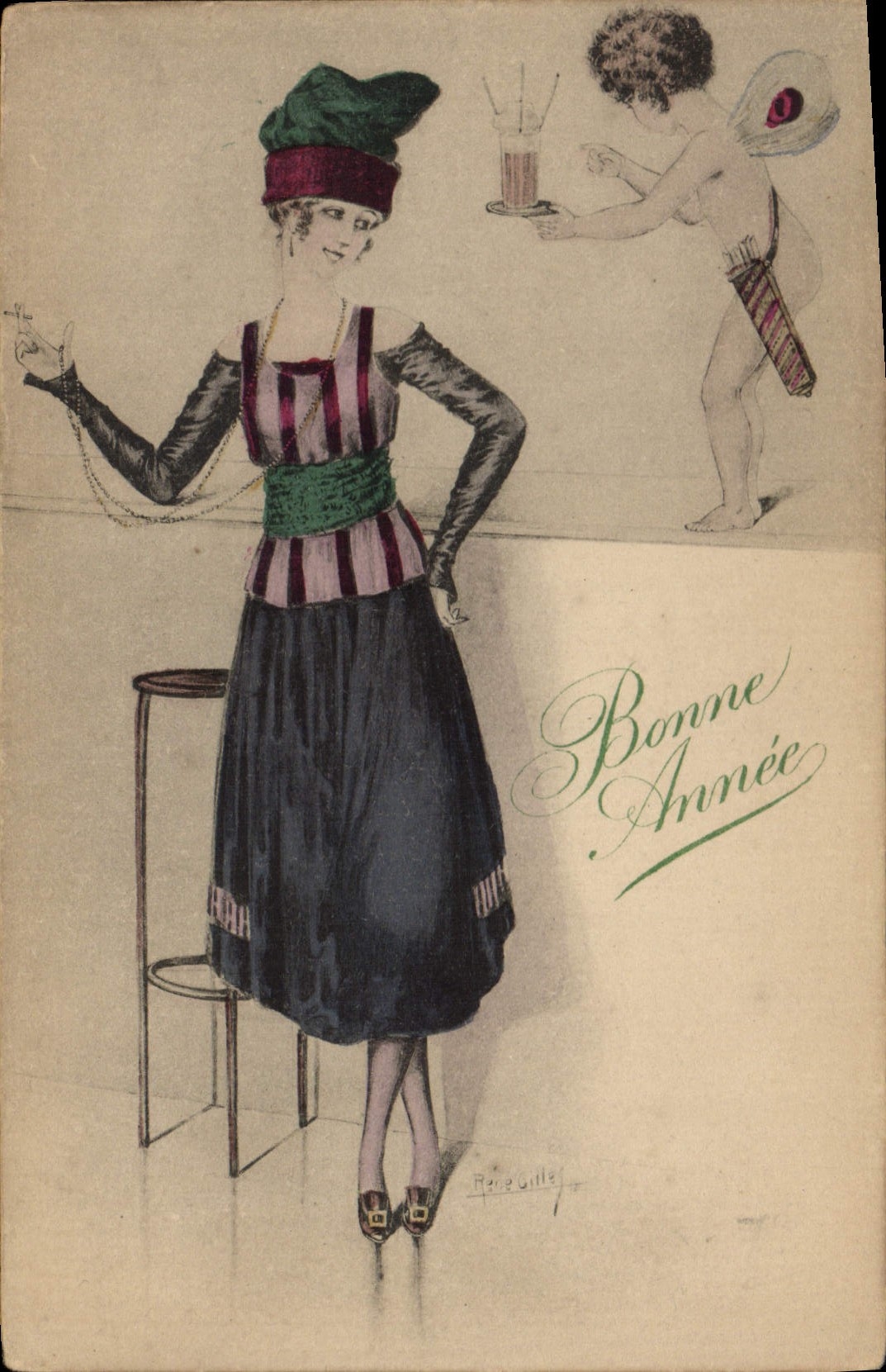 CPA Fantaisie Illustrateur Femme Ange 