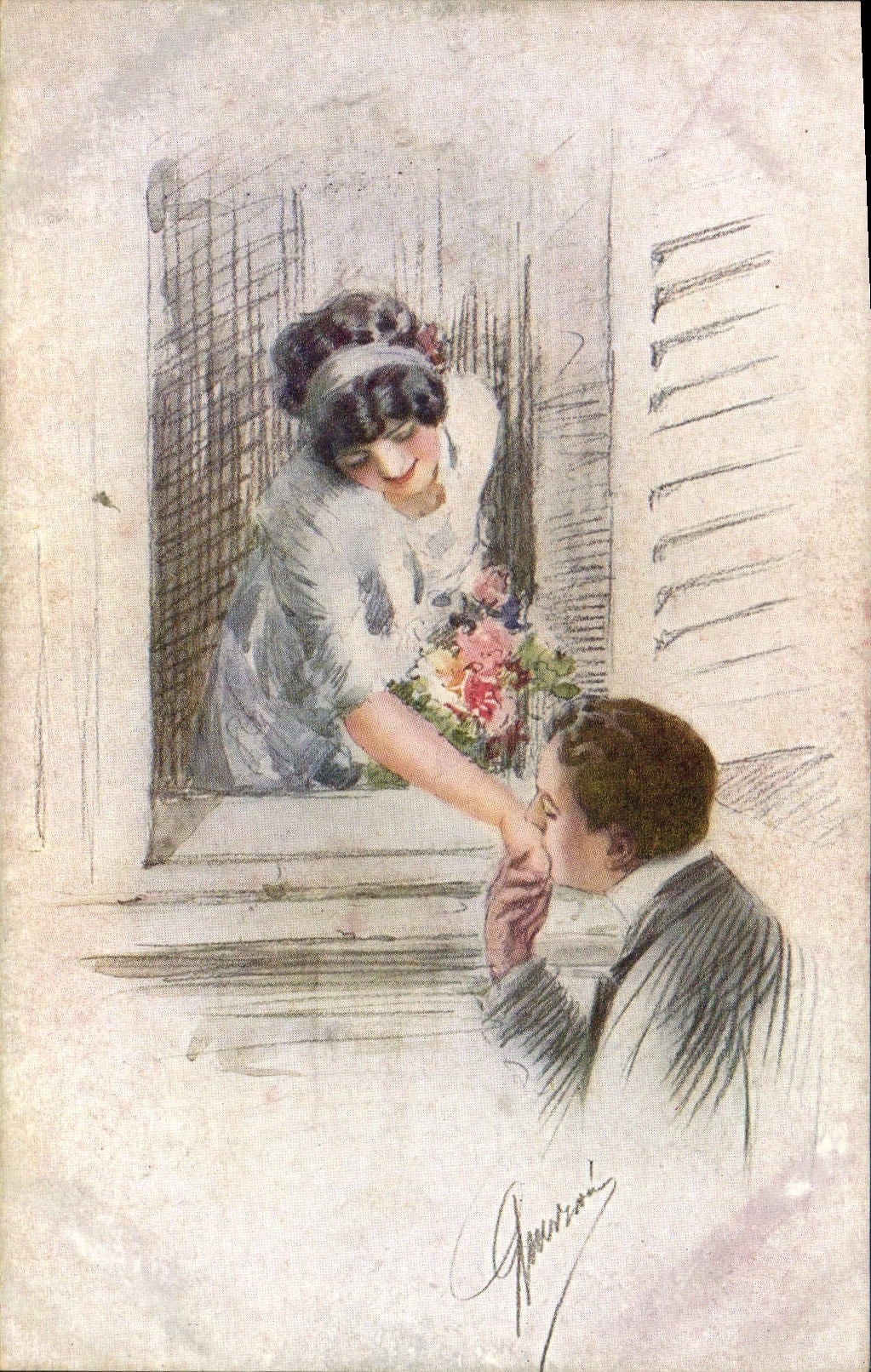 CPA Fantaisie Illustrateur Femme