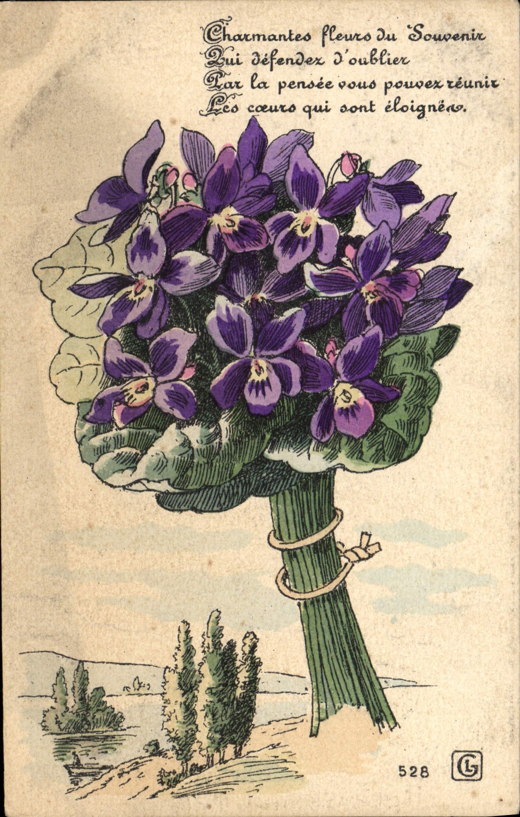 CPA Fantaisie Illustrateur Fleurs