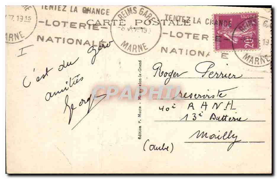 CPA Militaria Camp de Mourmelon L'artillerie aux manoeuvres  — Rückseite