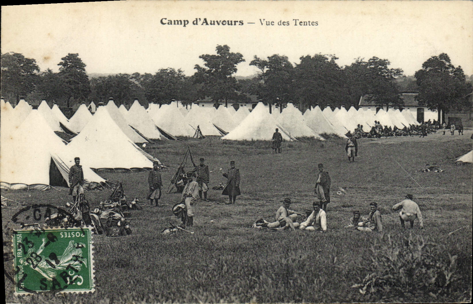 CPA Militaria Camp d'Auvours Vue des tentes 
