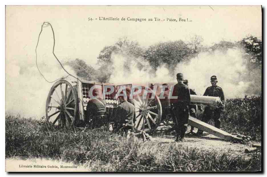 CPA Militaria Ecoles a feu Piece feu 