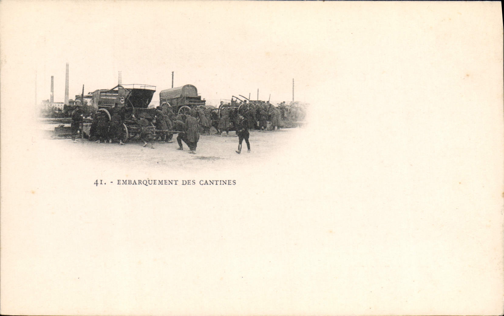 CPA Militaria Embarquement des cantines 