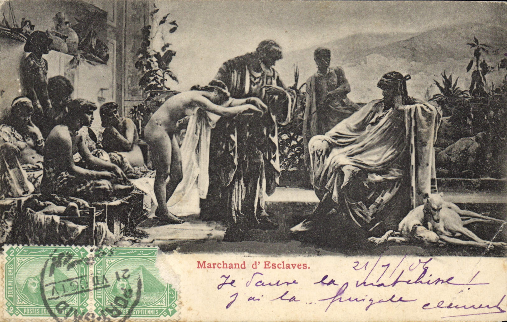 CPA Marchand d'Esclaves Egypt Egypte