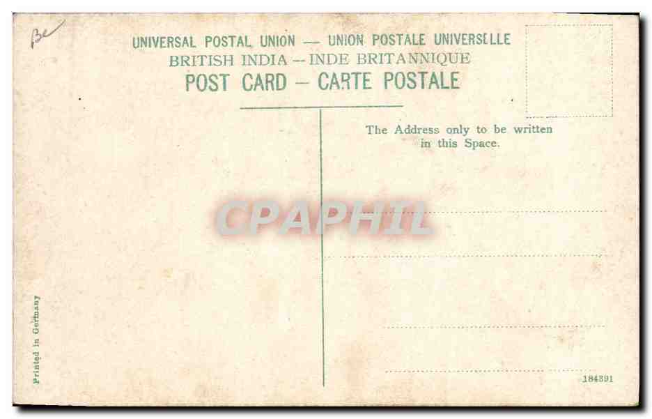 Un graveur de couteaux — Inde britannique — éditeur CPAPHIL n°184391 — Verso