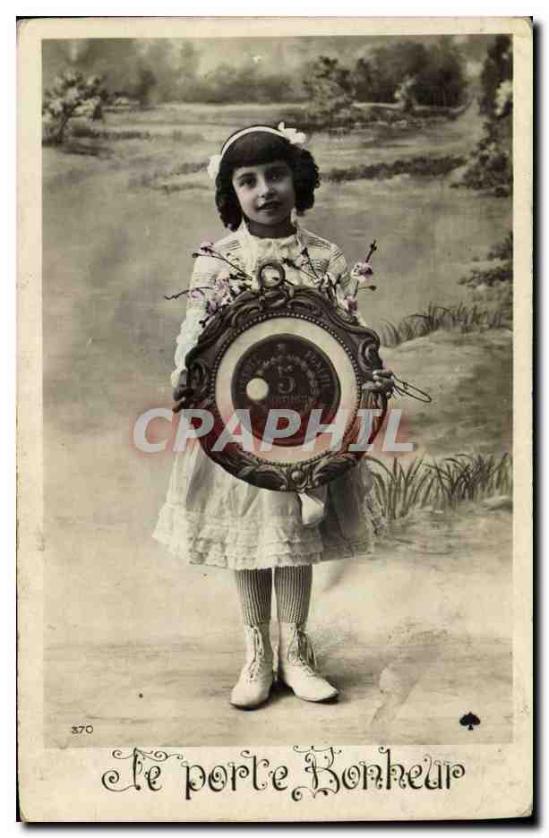 CPA Fantaisie Enfant Piece 5 centimes 