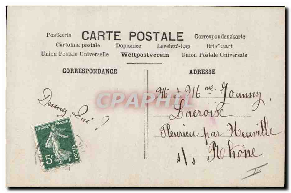 CPA Fantaisie Femme Billet Cent Francs  — Rückseite