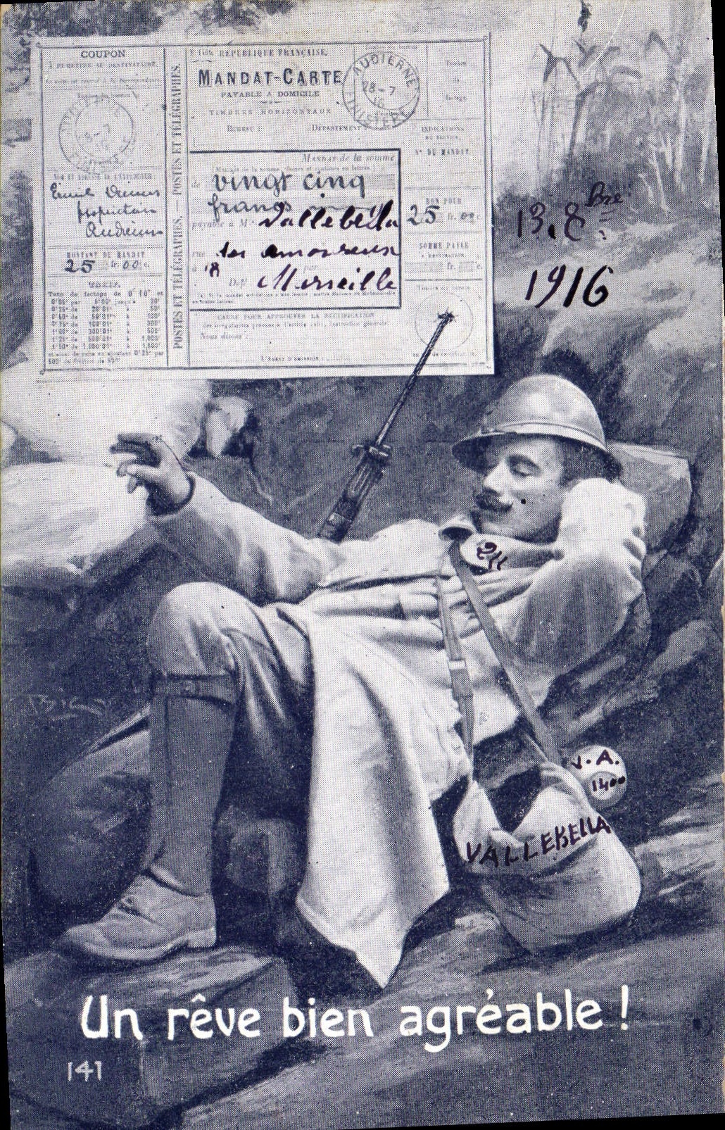 CPA Mandat Carte Soldat Militaria 