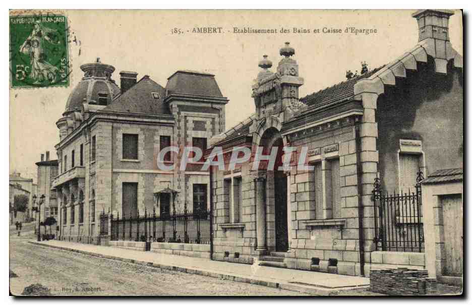 CPA Banque Ambert Etablissement des Bains et Caisse d'Epargne 