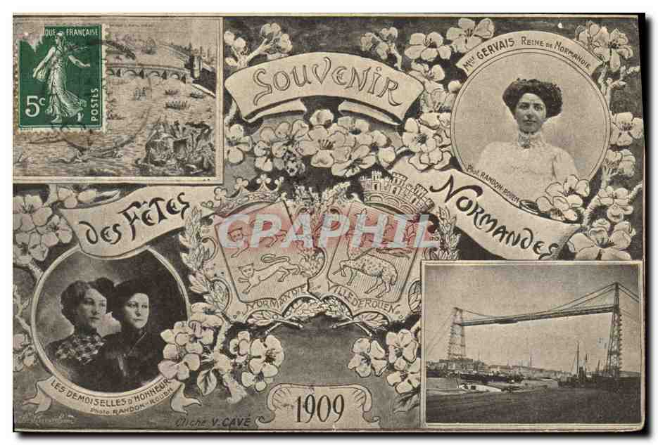 CPA Folklore Souvenir des Fetes Normandes 1909