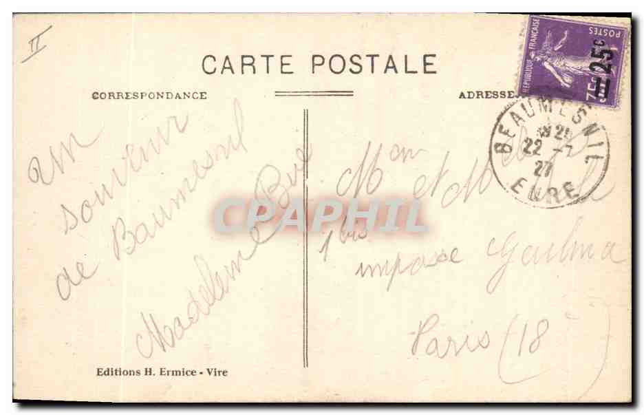 CPA Folklore Femme Vache Normandie — Rückseite