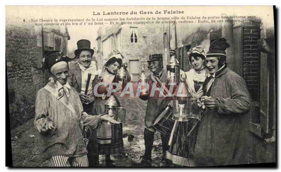 CPA Folklore La lanterne du gars de Falaise 